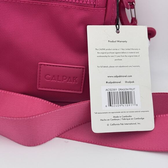 Calpak Stevyn Mini Crossbody Bag Dragon Fruit Pink Adjustable Womens Travel NEW - Picture 4 of 8